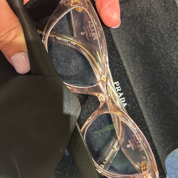 💖 AUTHENTIC Prada Pink Clear Women's Glasses, New with Case and Cloth - Picture 4 of 9